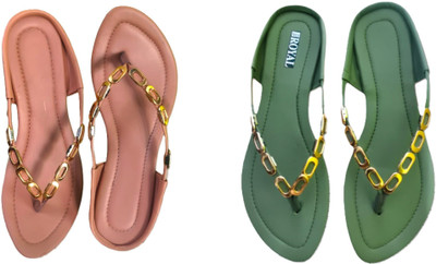 Nicesteps Women Flats(Green, Brown , 6)