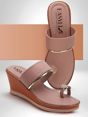 EASYLINE Women Wedges(Pink , 6)