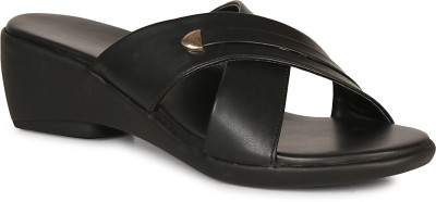 LEE FEET Women Wedges(Black , 4)