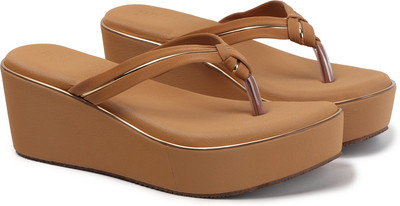 DELY BELY Women Wedges(Beige , 7)