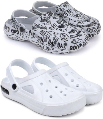KAPYANSH Men Combo Pack of 2, Ultra cushion, Flipflops, Slipper, Slides, Sandal, Clogs Men Casual(Grey, White , 6)