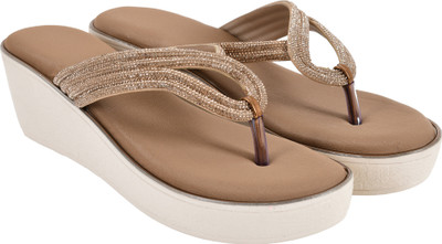 HELEEY Women Wedges(Brown, Off White , 7)