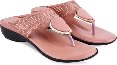 Dollphin Women Wedges(Pink , 6)