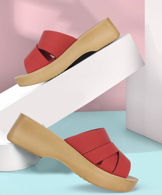 Inblu Women Wedges(Red , 4)