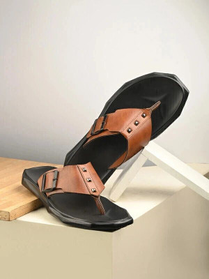 BIZORA Men Sandals(Tan , 6)