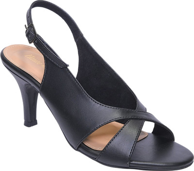HAUTE WALK Women Heels(Black , 5)