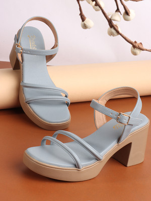 Roadster Women Heels(Blue , 6)