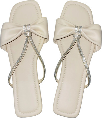 XiZUii Women Flats(Off White , 5)