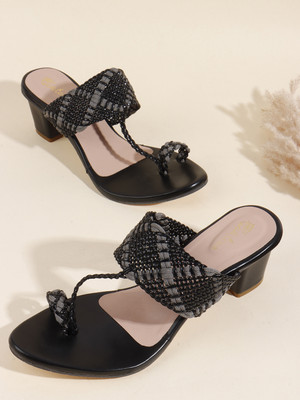 Picktoes Women Heels(Black , 4)