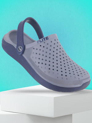 FLITE Men Clogs(Navy, Grey , 9)