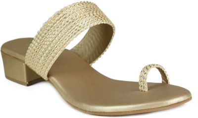 AJANTA Women Heels(Gold , 6)