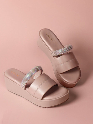 LAVIE Women Wedges(Beige , 3)