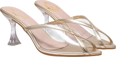 Stylestry Women Heels(Gold , 8)