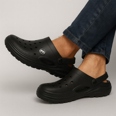Feel alive Men Clogs(Black, Black , 11)