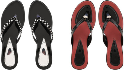 Komfy Women Heels(Black, Black , 5)