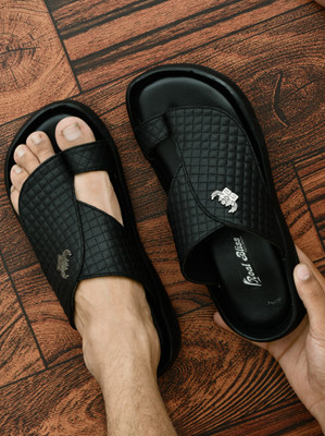 Real Bliss Men Sandals(Black , 7)