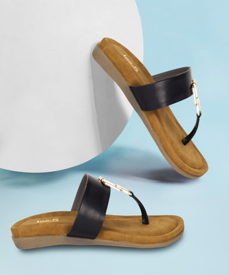 Inc.5 Women Flats(Black , 4)