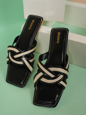 MOZAFIA Women Flats(Black , 8)