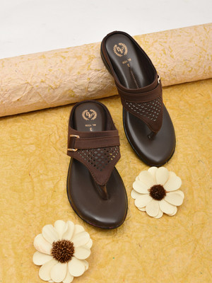 AJANTA Women Wedges(Brown , 5)