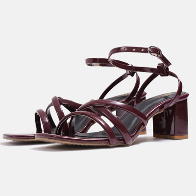 jm looks Women Heels(Maroon , 5)