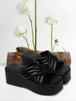 TWIN TOES Women Heels(Black , 7)