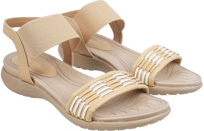 METRO Women Wedges(Beige , 4)