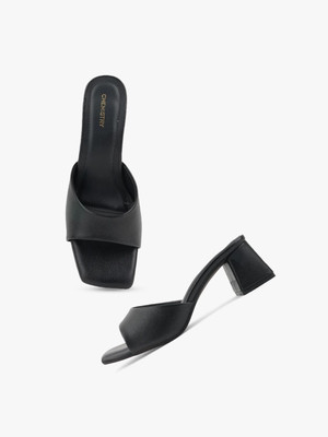 CHEMISTRY Women Heels(Black , 5)