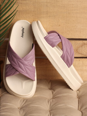 JUMPLITE Women Flats(Purple, Beige , 7)