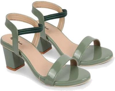 Purple Flamingo Women Heels(Green , 7)