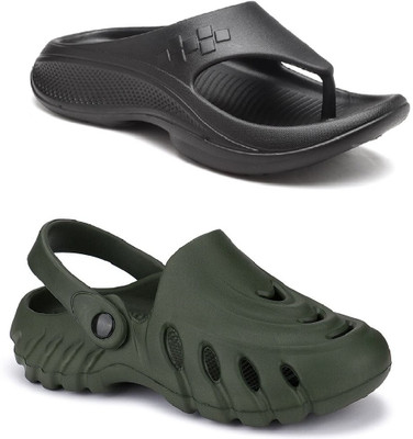 Cogs Men Sandals(Olive, Black , 9)