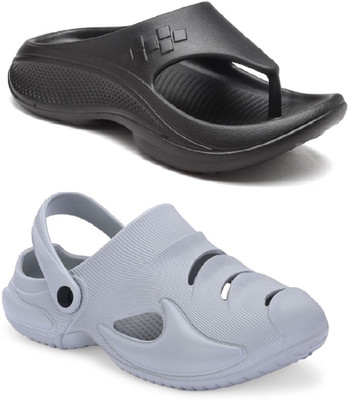 Cogs Men Sandals(Grey, Black , 8)