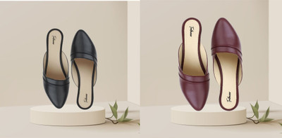 Todhwear Women Heels(Maroon, Black , 7)