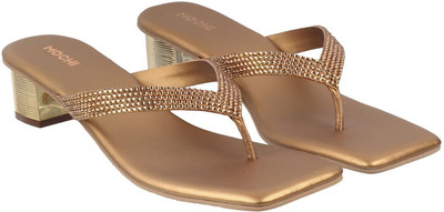 MOCHI Women Heels(Gold , 4)