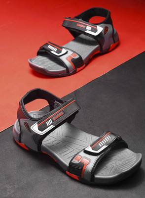 Roadster Men Sports Sandals(Grey, Orange , 6)
