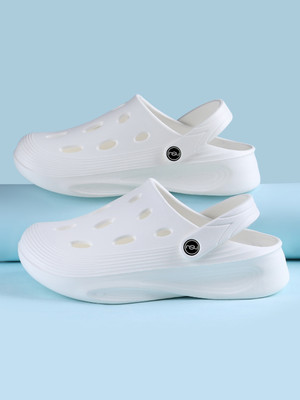 TOE CANDY Men Clogs(White , 6)