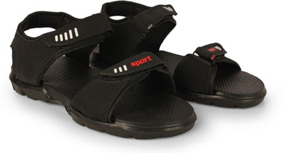 Superaj Men Sports Sandals(Black , 6)