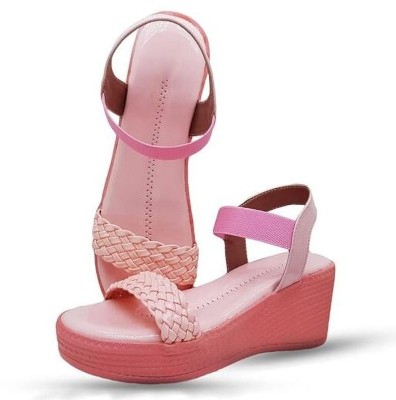 MONAQI Women Wedges(Pink , 3)