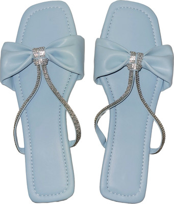 XiZUii Women Flats(Blue , 9)