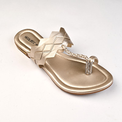 HEELISTIC Women Flats(Gold , 4)