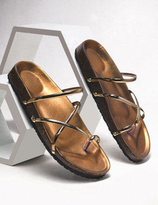 TRYME Women Flats(Copper , 7)