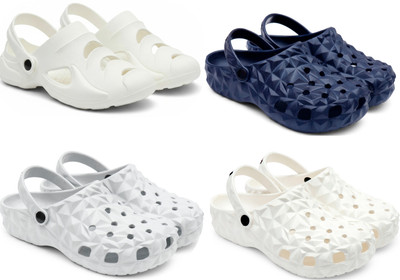 Golf Men Clogs(White, Blue, Grey, White , 7)