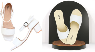 Todhwear Women Heels(Black, White , 5)