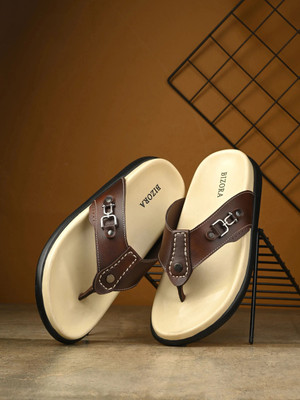 BIZORA Men Casual(White, Brown , 7)