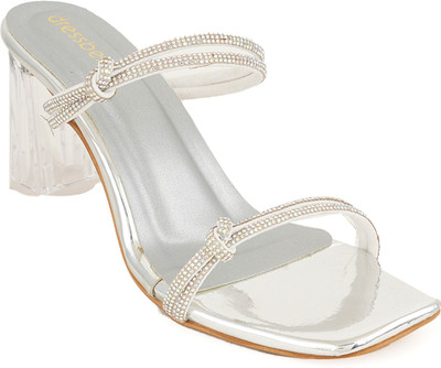 Dressberry Women Heels(Silver , 6)