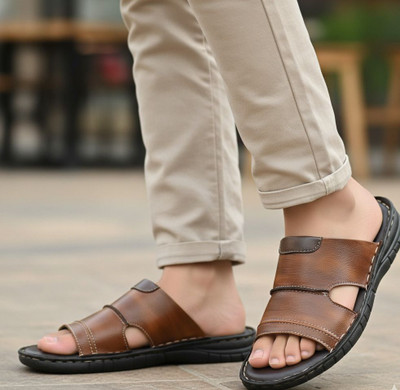 Real Bliss Men Sandals(Brown , 9)
