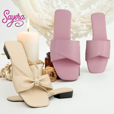 SAYERA Women Flats(Pink, Beige , 5)
