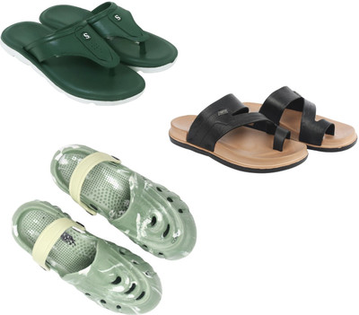 Vomoya Men Sandals(Green, Black, Olive , 9)