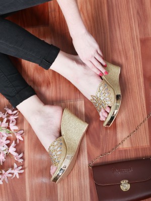 action Women Gold Wedges