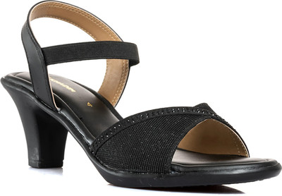 Khadim's Lightweight Comfort Extra Soft Trendy Premium Stylish Women Heels(Black , 3)