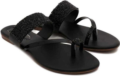 XiZUii Women Flats(Black , 7)